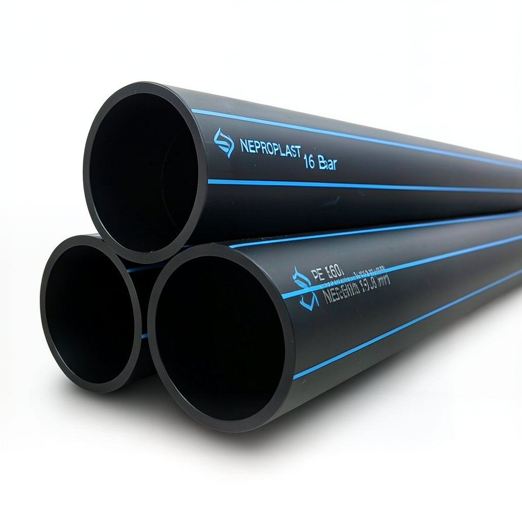 مواسير HDPE نيبروبلاست PE 100 ضغط 16 بار قطر خارجي 560 مم سمك 50.8 مم لون أسود | نيبروبلاست