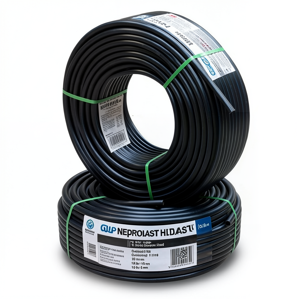 أنابيب HDPE نيبروبلاست PE 100 ضغط 16 بار قطر خارجي 20 مم سمك 1.9 مم لون أسود | نيبروبلاست