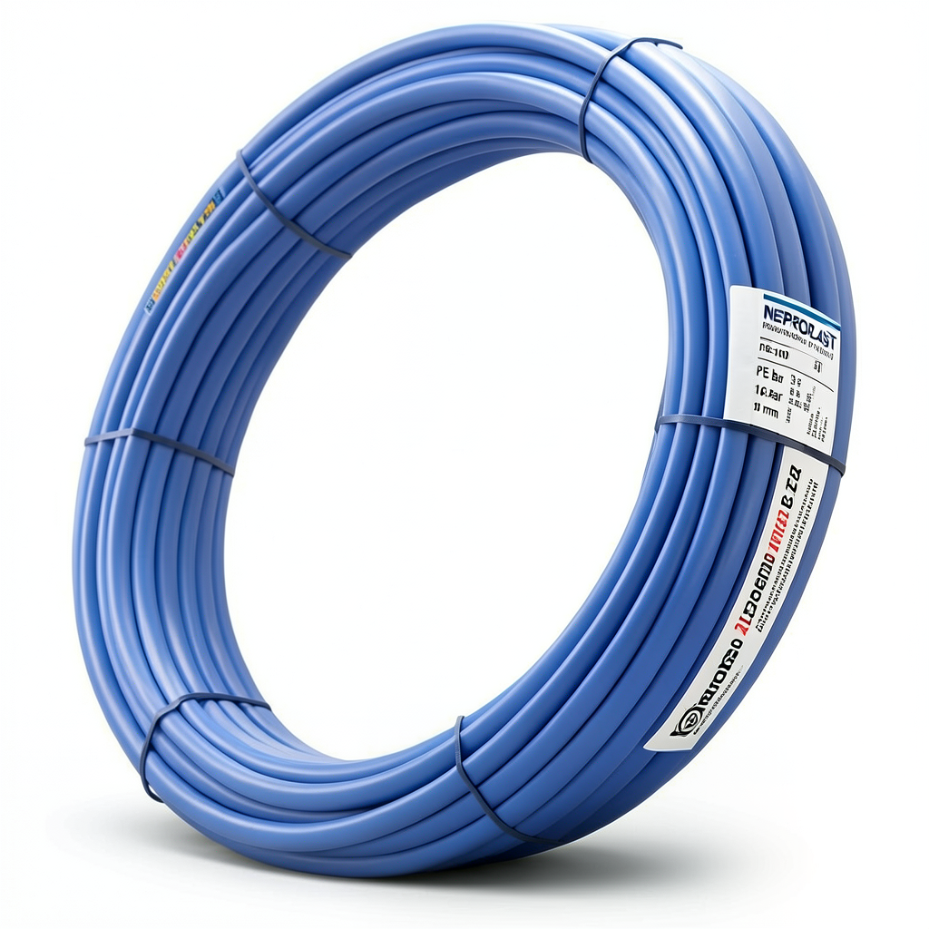 أنابيب HDPE PE 100 ضغط 16 بار قطر 25 مم سمك 2.3 مم لون أزرق | نيبروبلاست