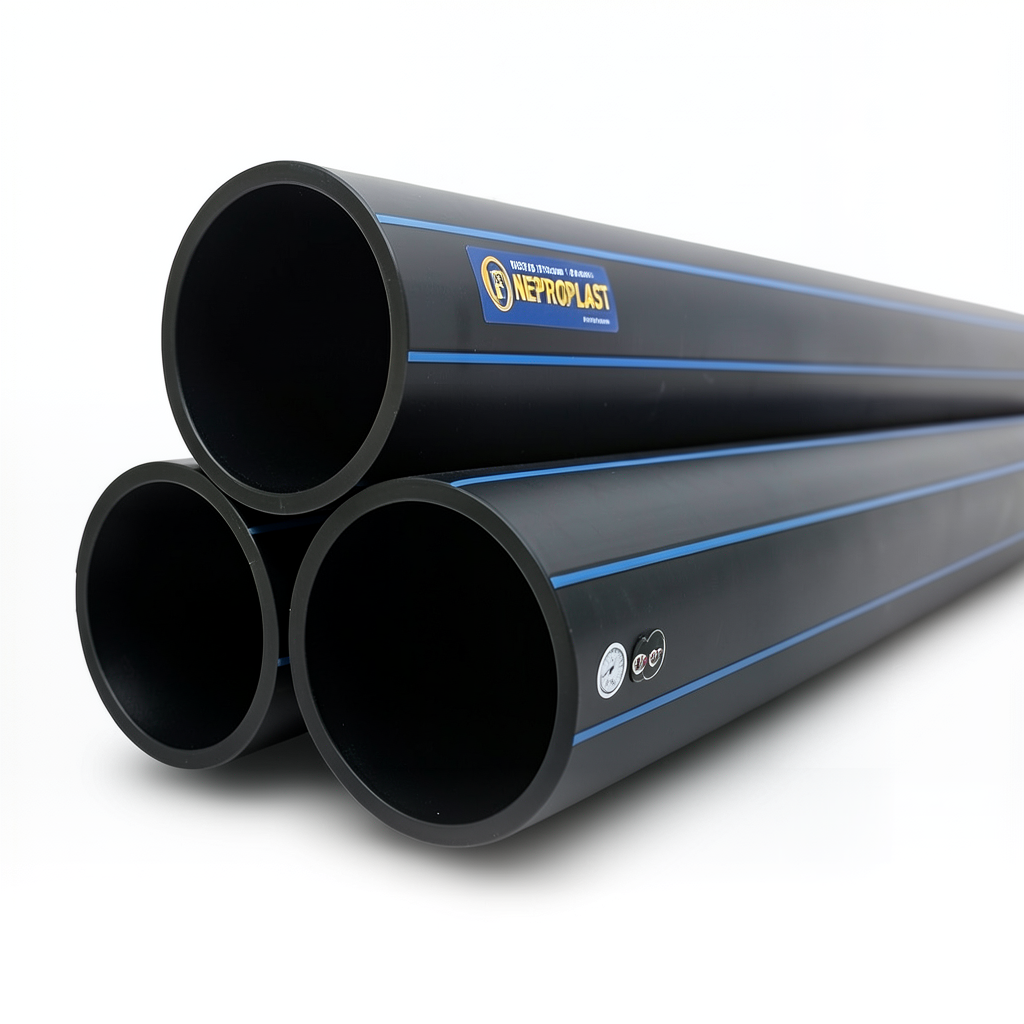 HDPE Pipes PE 100 Pressure 16 Bar Outside Diameter 200 mm Thickness 18.2 mm Black | NEPROPLAST