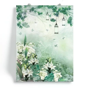 Italian Wall Decoration 10m x 0.73m Green Color, Model 25217