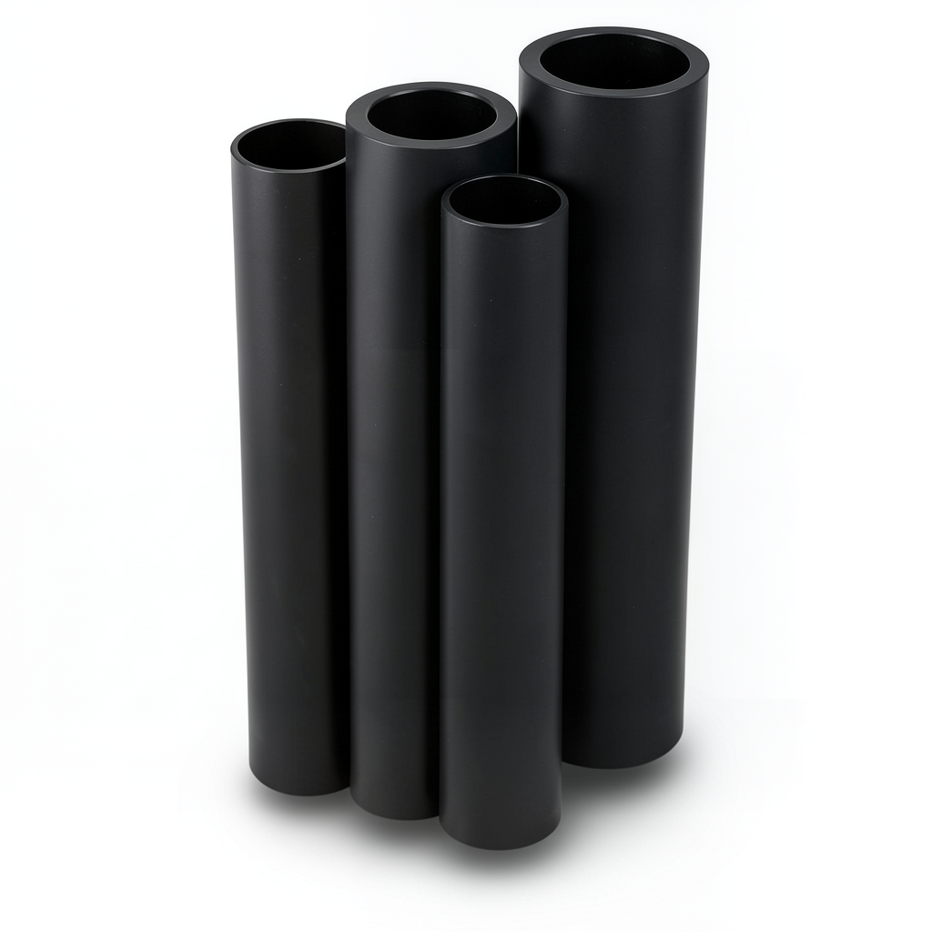 مواسير HDPE بولي ايثيلين عالي الكثافة PE 100 ضغط 12.5 بار قطر خارجي 400 مم سمك 29.4 مم أسود