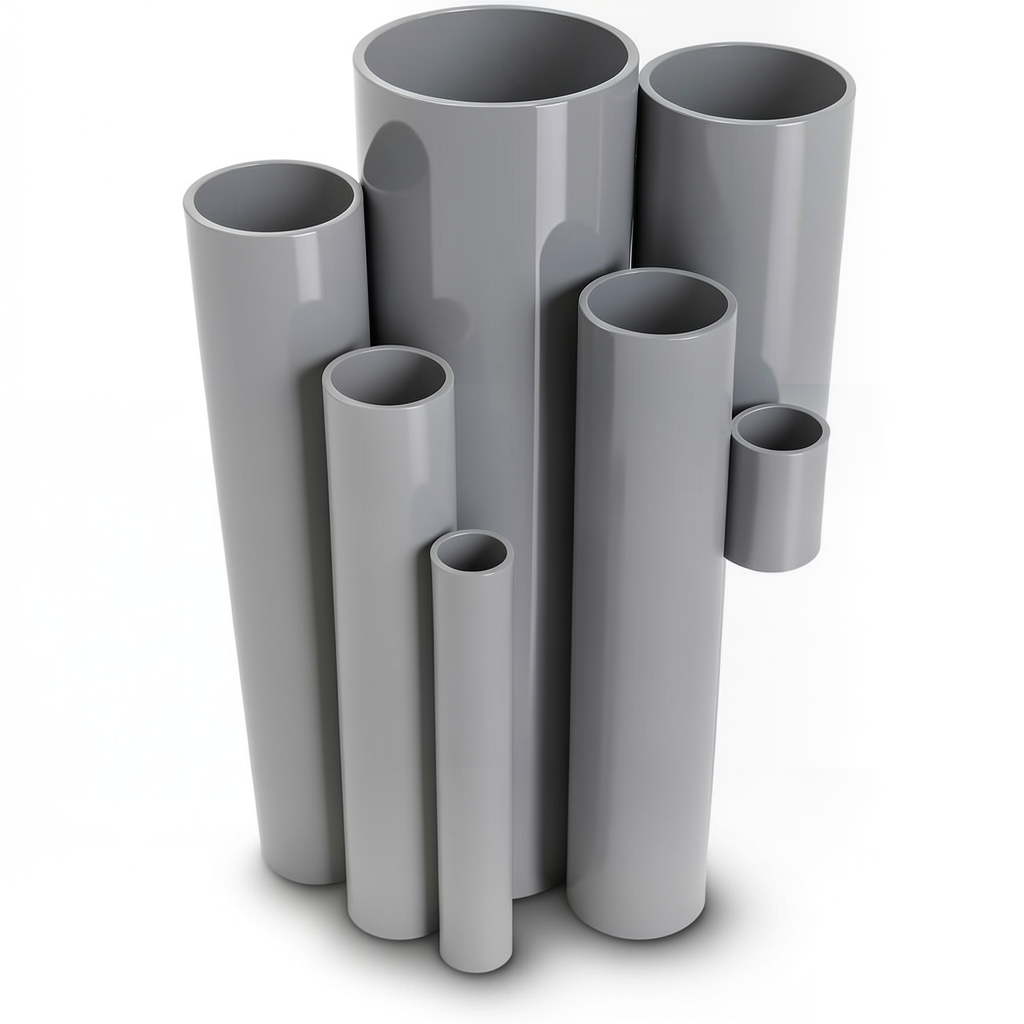 مواسير UPVC ضغط 13.8 بار مقاس 3 إنش سمك 4.47 مم لون رمادي