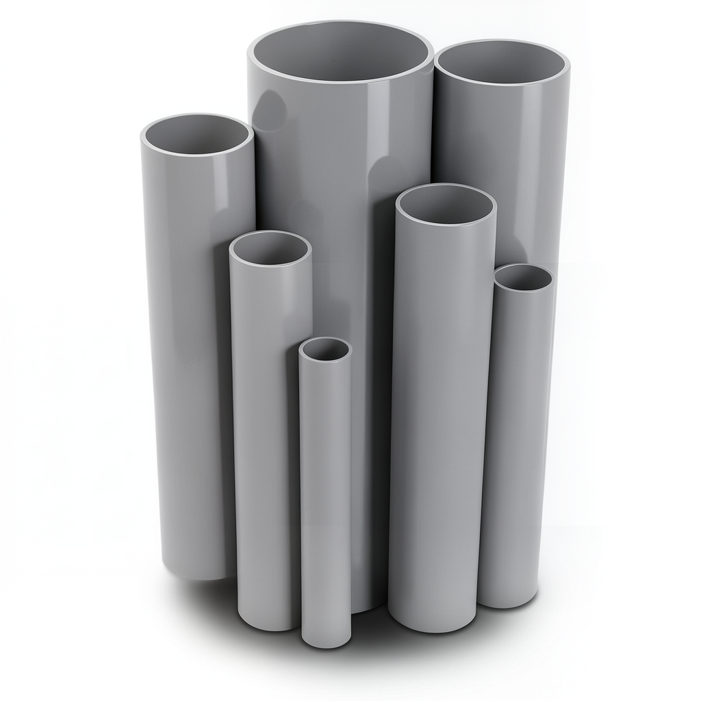 مواسير UPVC ضغط اسمي 11 بار مقاس 3 إنش سمك 3.43 مم لون رمادي