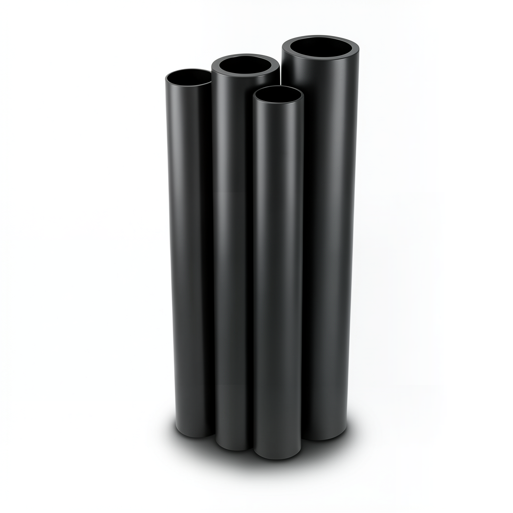 مواسير HDPE بولي ايثيلين عالي الكثافة PE 100 ضغط 12.5 بار قطر 710 مم سمك 52.2 مم لون أسود