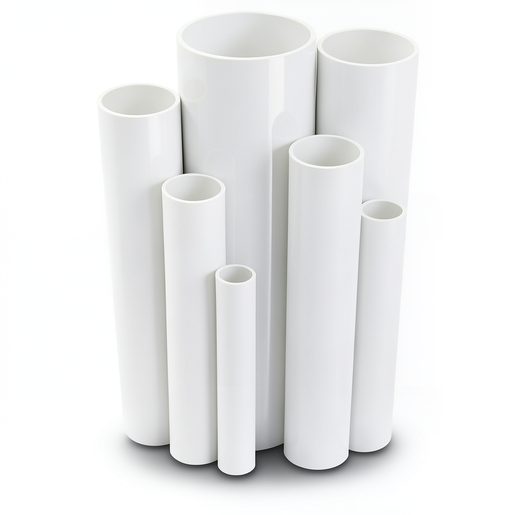 مواسير UPVC مقاس 3 إنش سمك 6.58 مم ضغط 21.7 بار لون أبيض