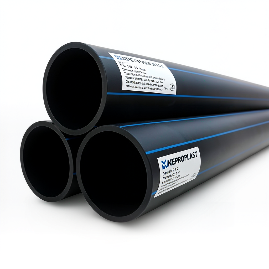 مواسير HDPE PE 100 ضغط 16 بار قطر 355 مم سمك 32.2 مم لون أسود | نيبروبلاست