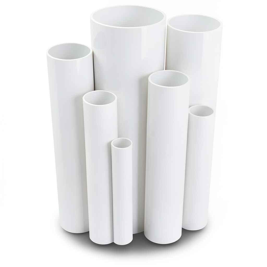 مواسير UPVC مقاس 3 إنش سمك 6.58 مم ضغط 21.7 بار لون أبيض