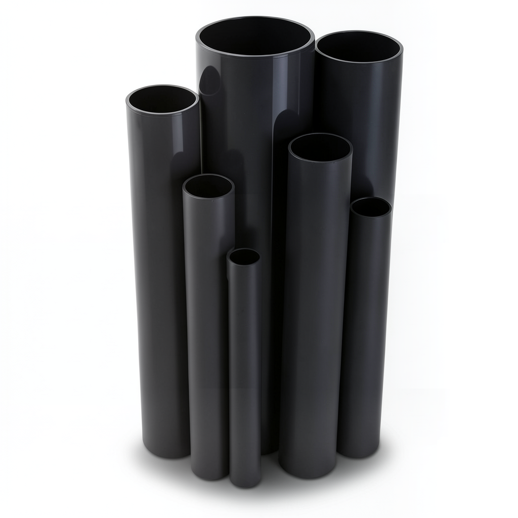 مواسير UPVC ضغط 6.9 بار مقاس 4 إنش سمك 2.8 مم لون اسود
