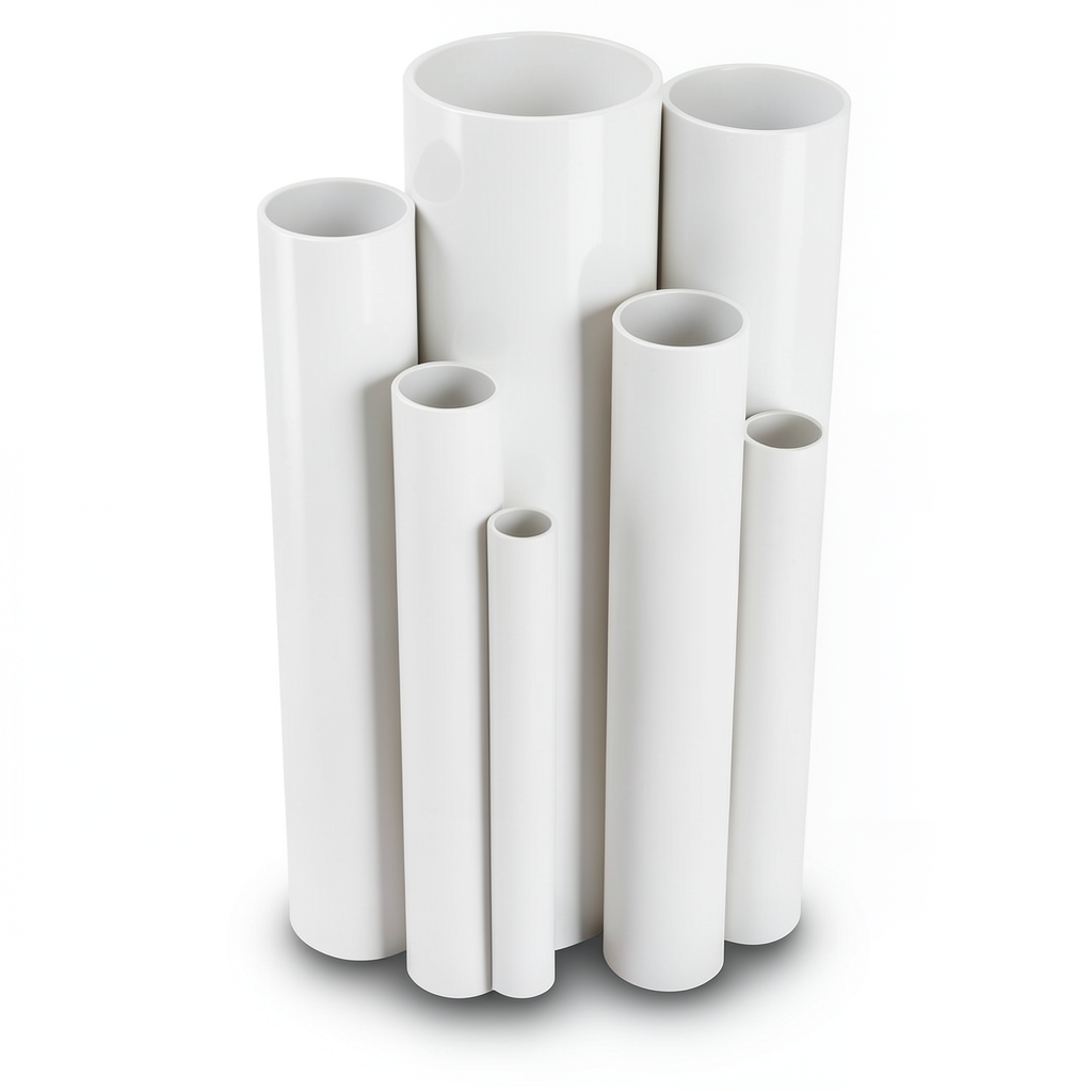 UPVC Pipes 8.6 Bar Pressure 4 Inch Size 3.51 mm Thickness White