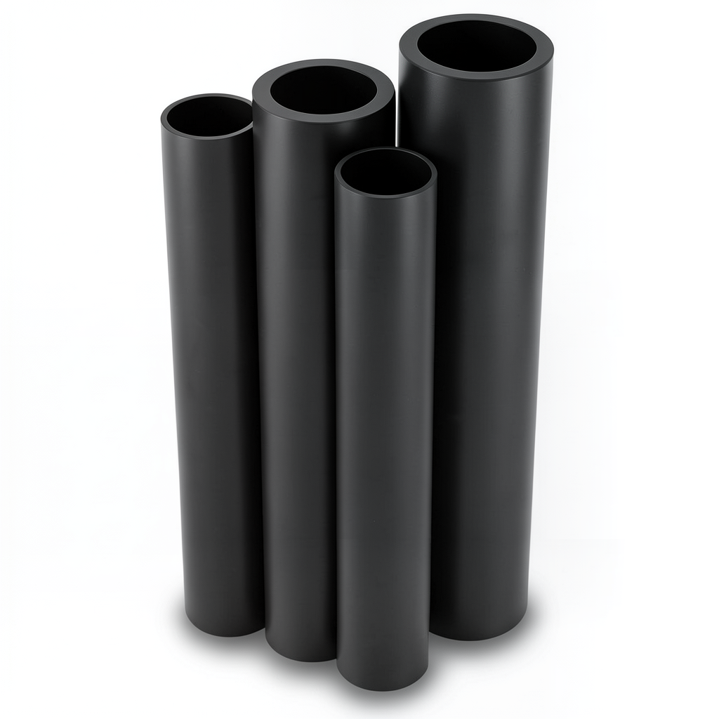 HDPE Pipes PE 80 Pressure 10 Bar Outer Diameter 500 mm Thickness 36.8 mm Black