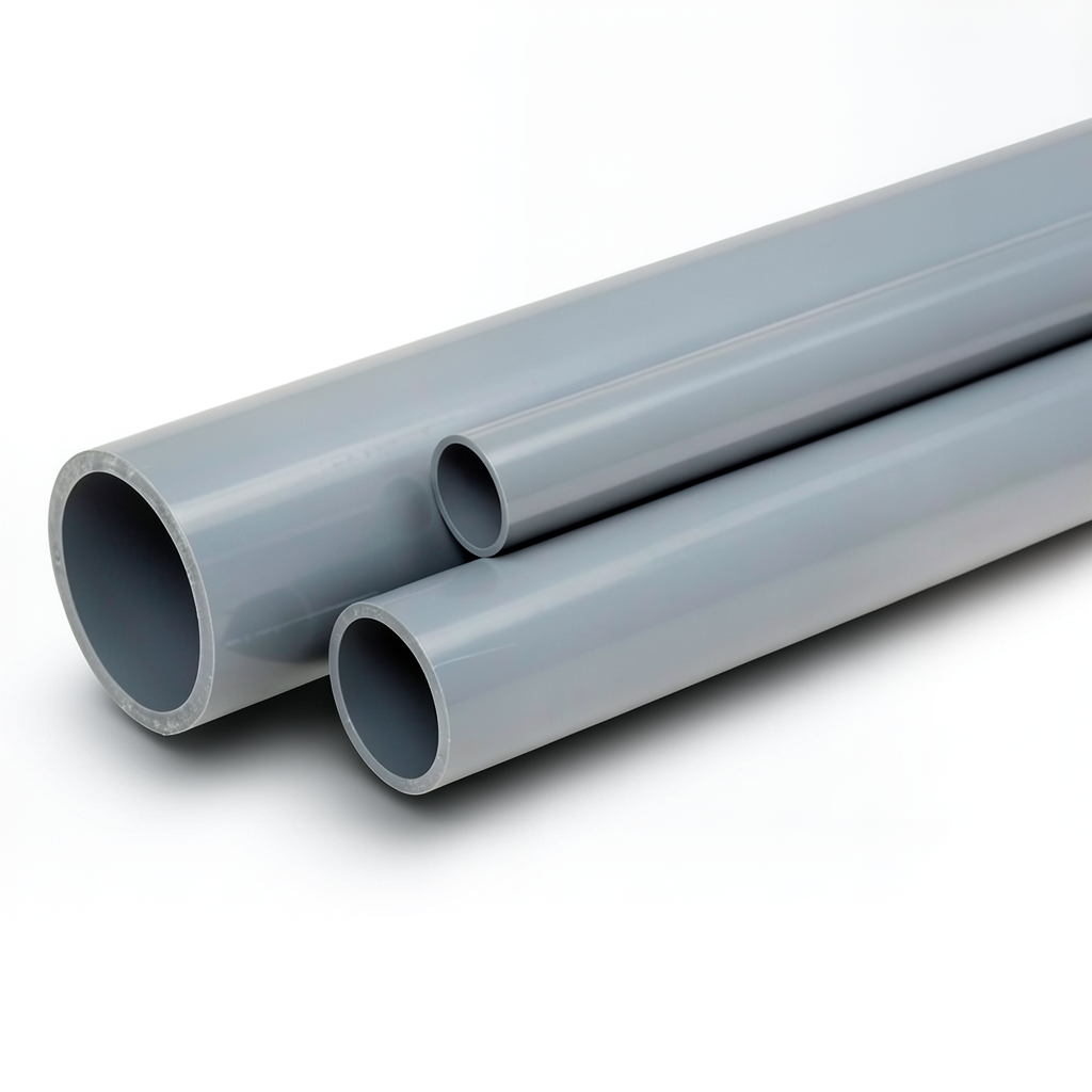 UPVC Pipes Pressure 4 Bar Outside Diameter 200 mm Thickness 4 mm Gray