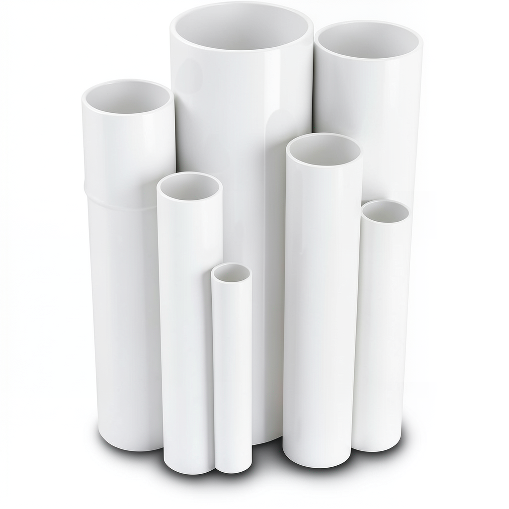 مواسير UPVC مقاس 4 إنش سمك 5.44 مم ضغط 13.8 بار لون أبيض