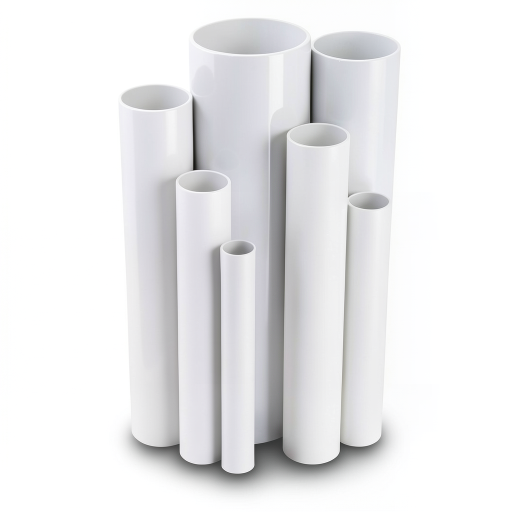 مواسير UPVC مقاس 4 إنش سمك 5.44 مم ضغط 13.8 بار لون أبيض