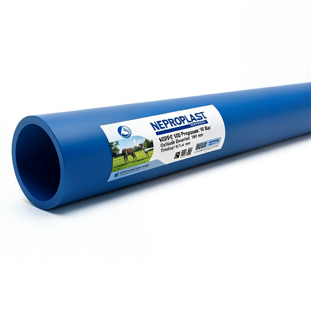 مواسير HDPE PE 100 ضغط 16 بار قطر خارجي 180 مم سمك 16.4 مم أزرق | نيبروبلاست