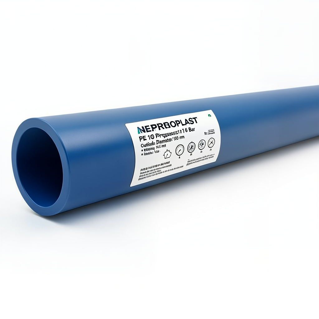 HDPE Pipes PE 100 Pressure 16 Bar Outside Diameter 160 mm Thickness 14.6 mm Blue | NEPROPLAST