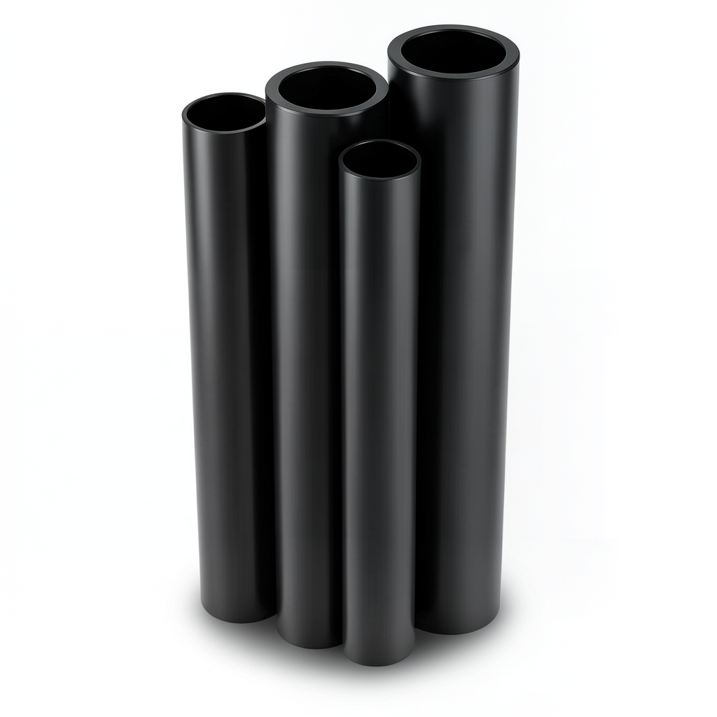 مواسير HDPE بولي ايثيلين عالي الكثافة PE 100 ضغط 12.5 بار قطر خارجي 400 مم سمك 29.4 مم أسود
