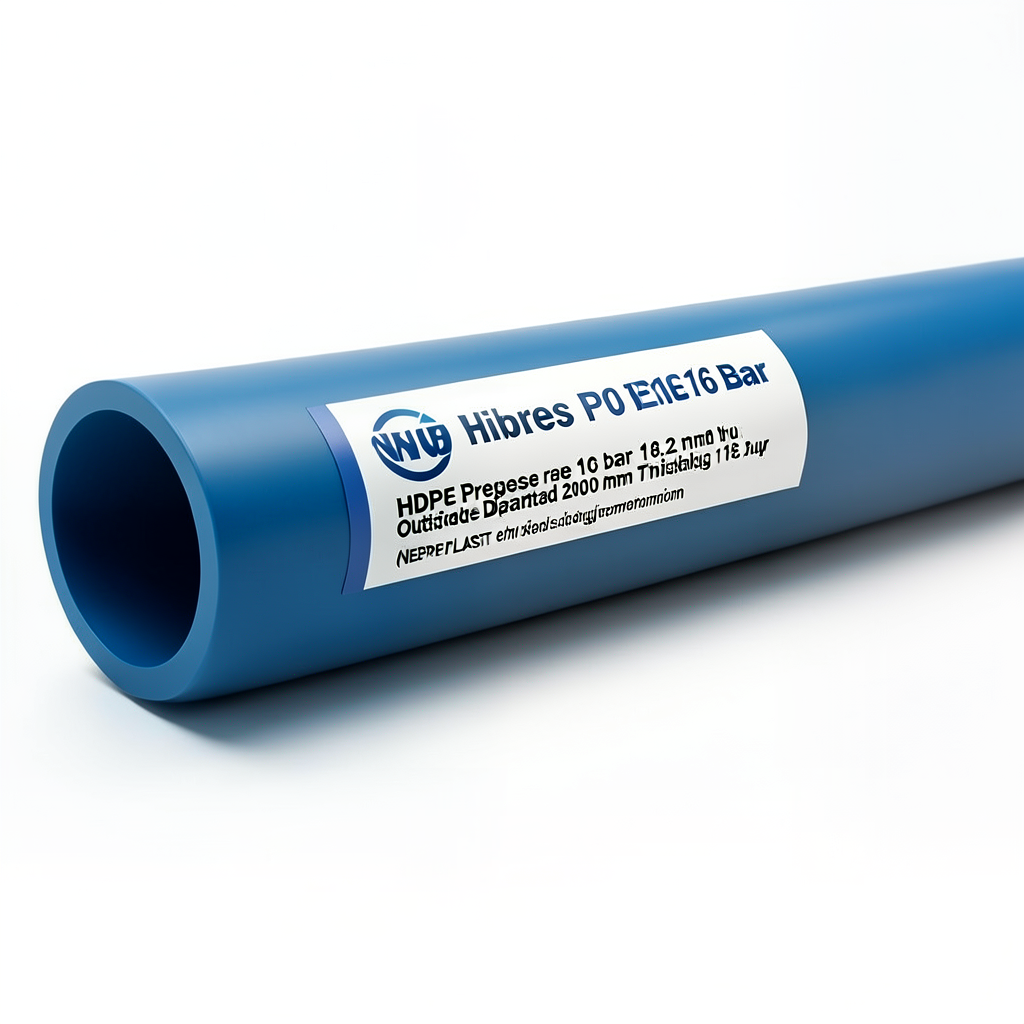 مواسير HDPE PE 100 ضغط 16 بار قطر خارجي 200 مم سمك 18.2 مم لون أزرق | نيبروبلاست