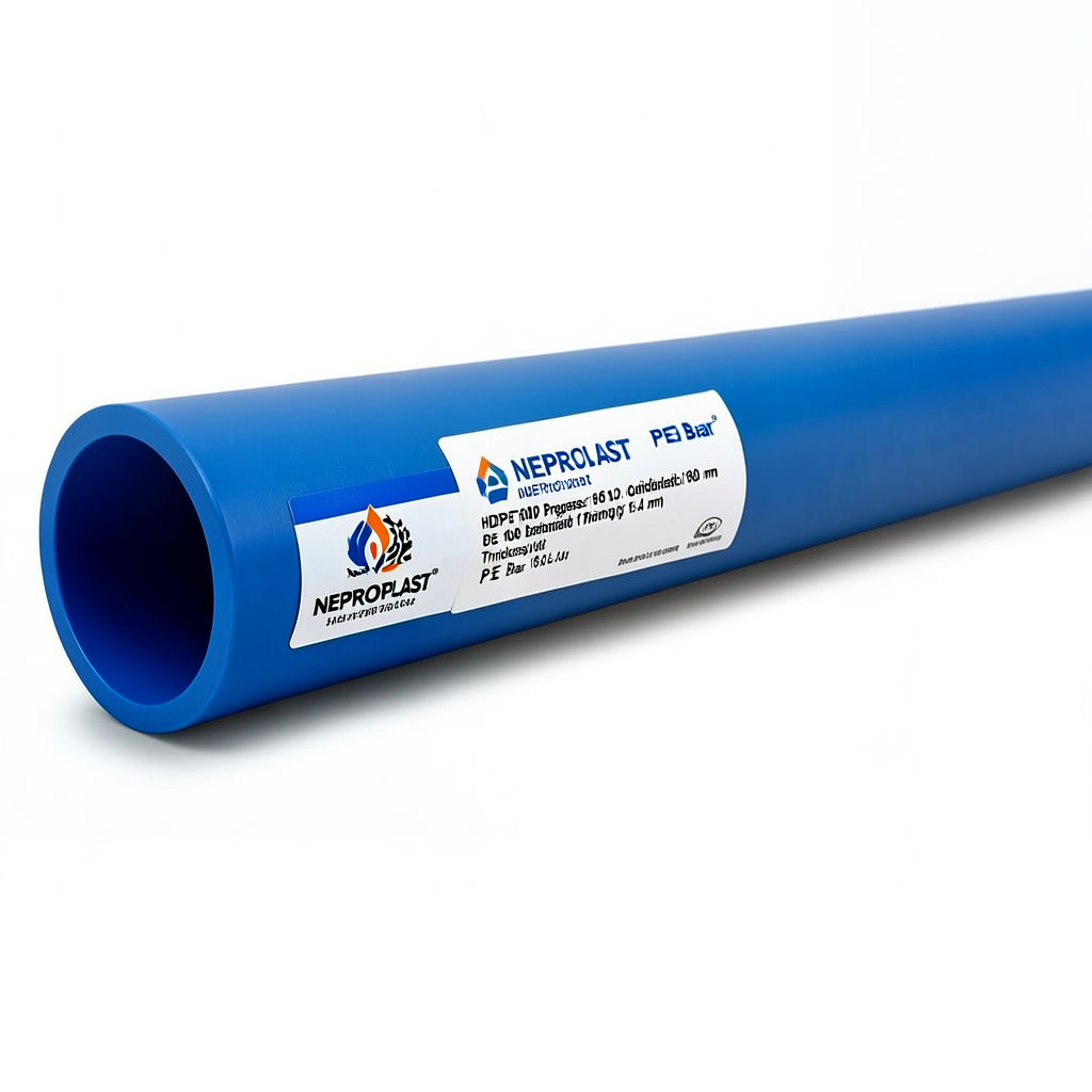 مواسير HDPE PE 100 ضغط 16 بار قطر خارجي 180 مم سمك 16.4 مم أزرق | نيبروبلاست