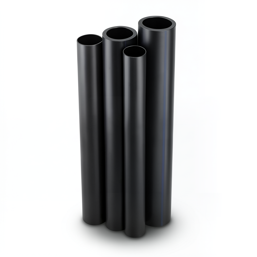 مواسير HDPE بولي ايثيلين عالي الكثافة PE 100 ضغط 12.5 بار قطر 710 مم سمك 52.2 مم لون أسود