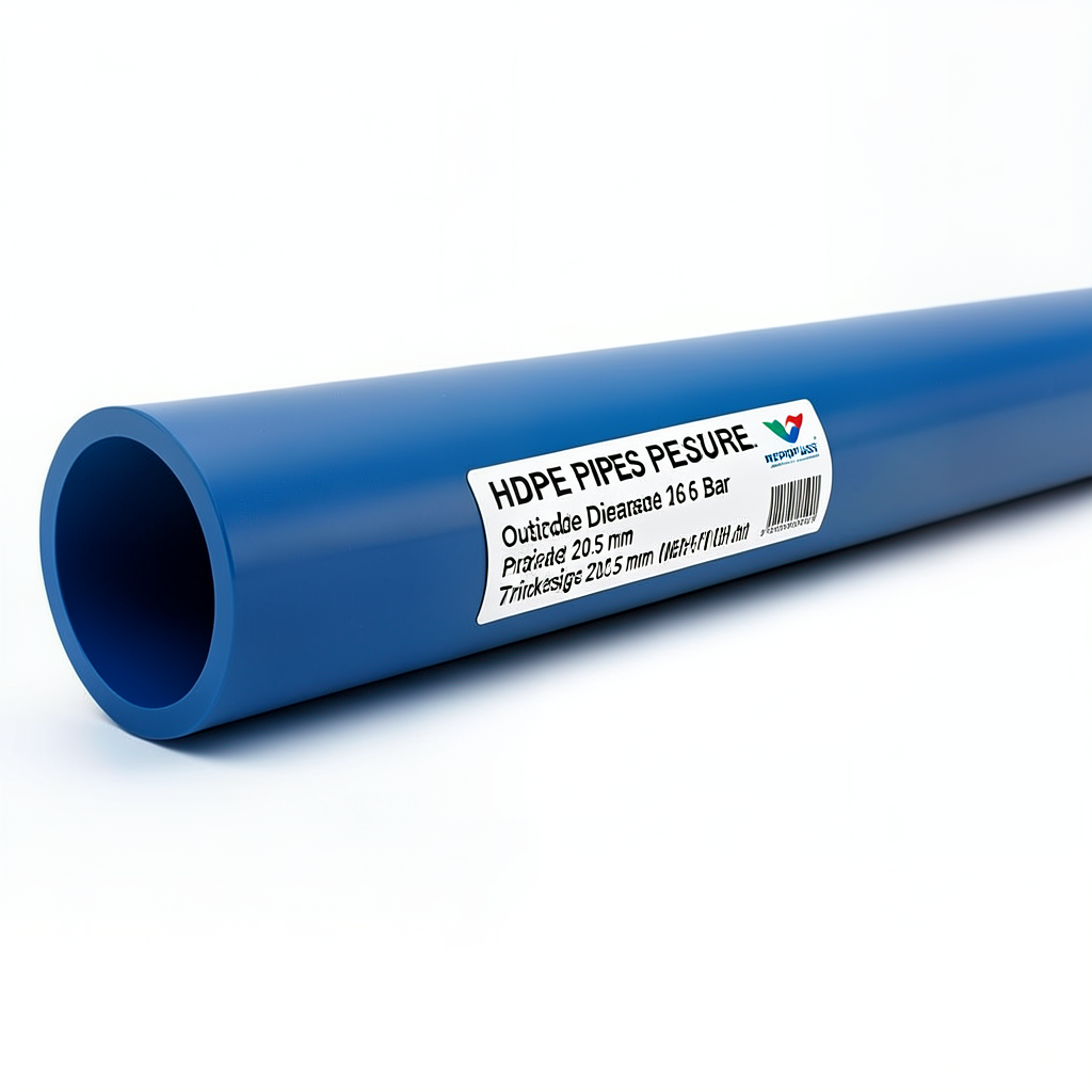 مواسير HDPE PE 100 ضغط 16 بار قطر خارجي 225 مم سمك 20.5 مم أزرق | نيبروبلاست