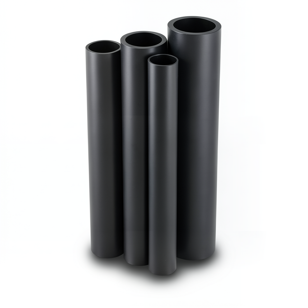 مواسير HDPE بولي ايثيلين عالي الكثافة PE 100 ضغط 12.5 بار قطر خارجي 1600 مم سمك 117.6 مم لون أسود