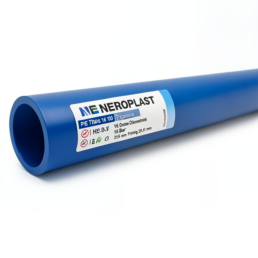 مواسير HDPE PE 100 ضغط 16 بار قطر خارجي 315 مم سمك 28.6 مم لون أزرق | نيبروبلاست