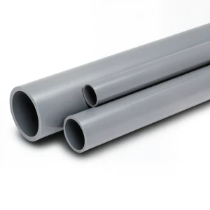 مواسير UPVC ضغط 10 بار قطر خارجي 90 مم سمك 4.3 مم لون رمادي