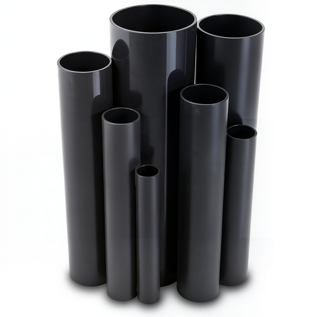 مواسير UPVC ضغط اسمي 11 بار مقاس 3 إنش سمك 3.43 مم لون أسود