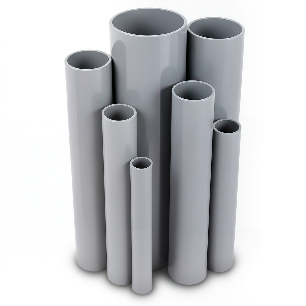 UPVC Pipes 3 Inch Thickness 6.58 mm Pressure 21.7 Bar Gray