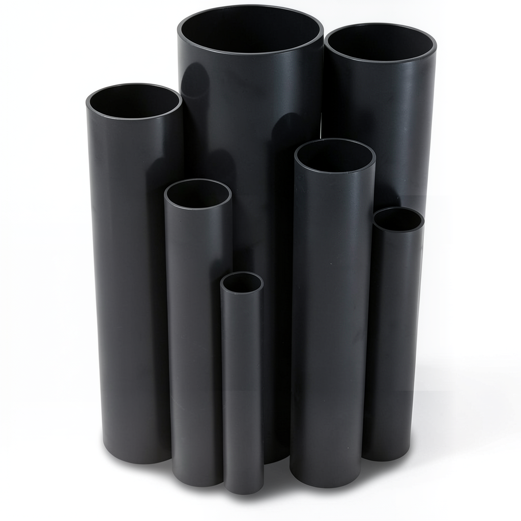مواسير UPVC مقاس 3 إنش سمك 6.58 مم لون اسود ضغط 21.7 بار