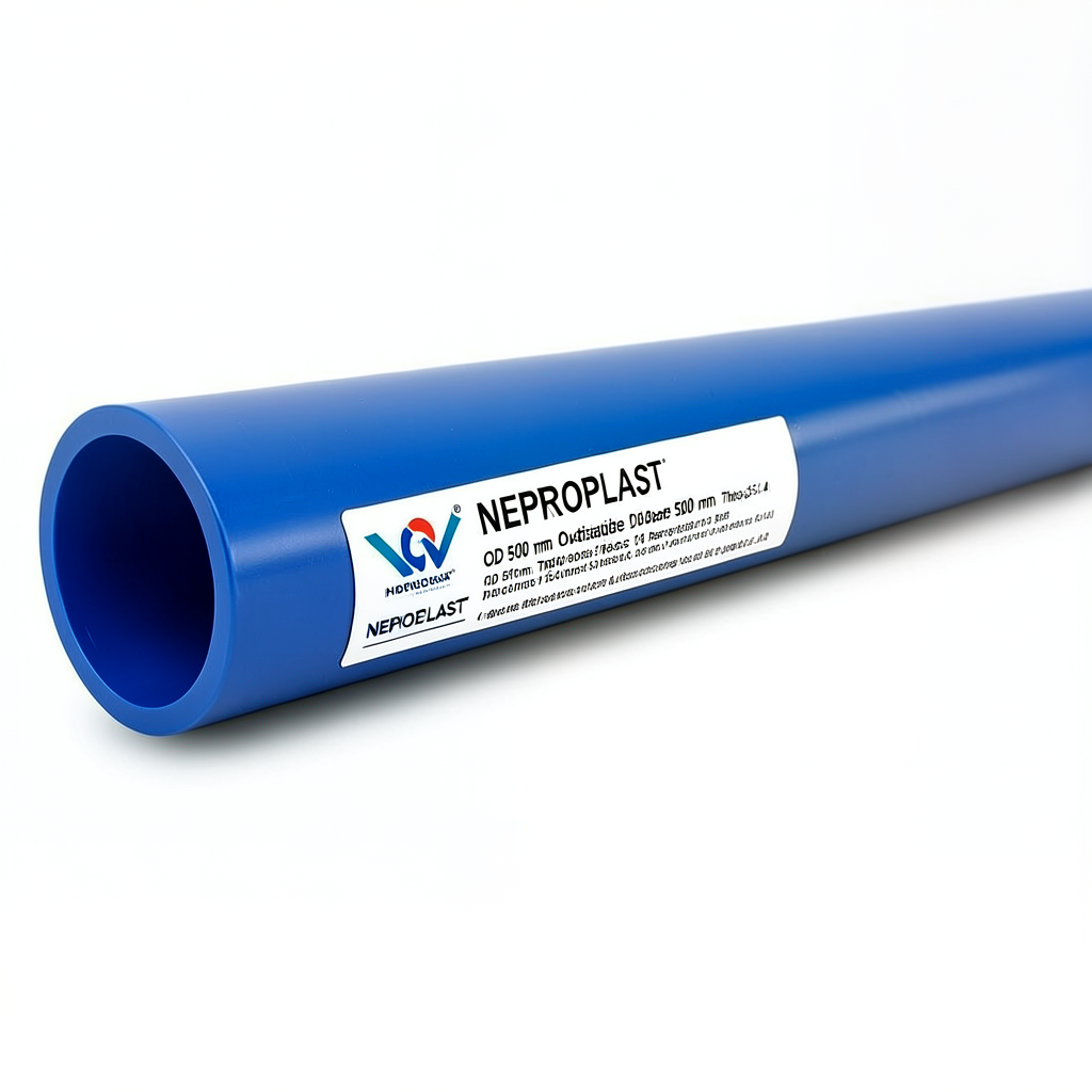 مواسير HDPE PE 100 ضغط 16 بار قطر خارجي 500 مم سمك 45.4 مم أزرق | نيبروبلاست