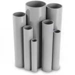 مواسير UPVC مقاس 4 إنش سمك 2.8 مم ضغط 6.9 بار لون رمادي