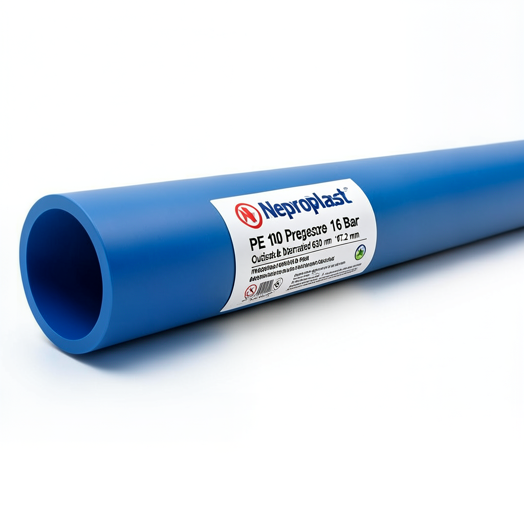 Neproplast HDPE Pipes PE 100 Pressure 16 Bar Outside Diameter 630 mm Thickness 57.2 mm Blue | NEPROPLAST
