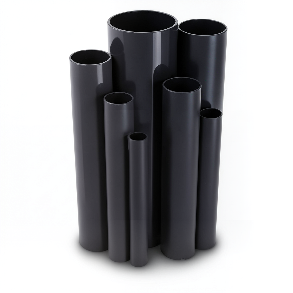 مواسير UPVC ضغط 6.9 بار مقاس 4 إنش سمك 2.8 مم لون اسود