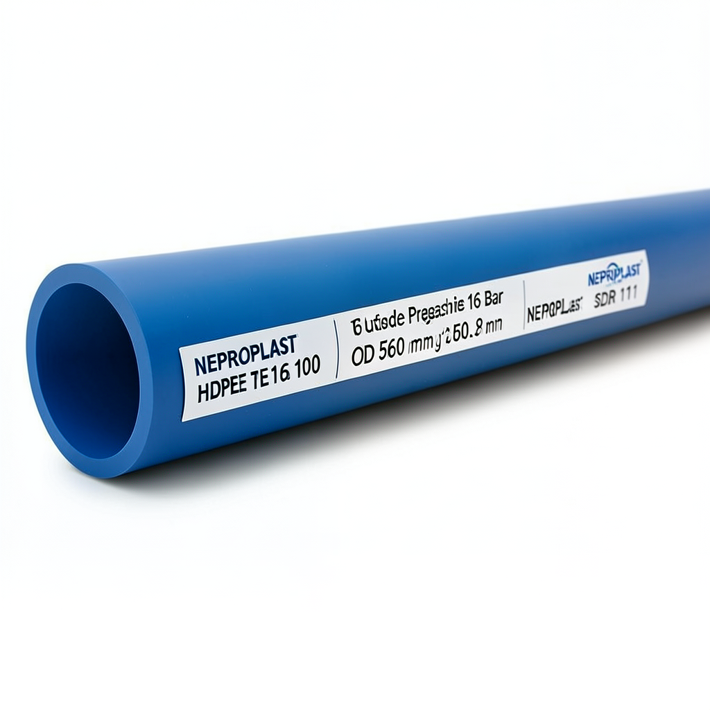 HDPE Pipes PE 100 Pressure 16 Bar Outside Diameter 560 mm Thickness 50.8 mm Blue | NEPROPLAST