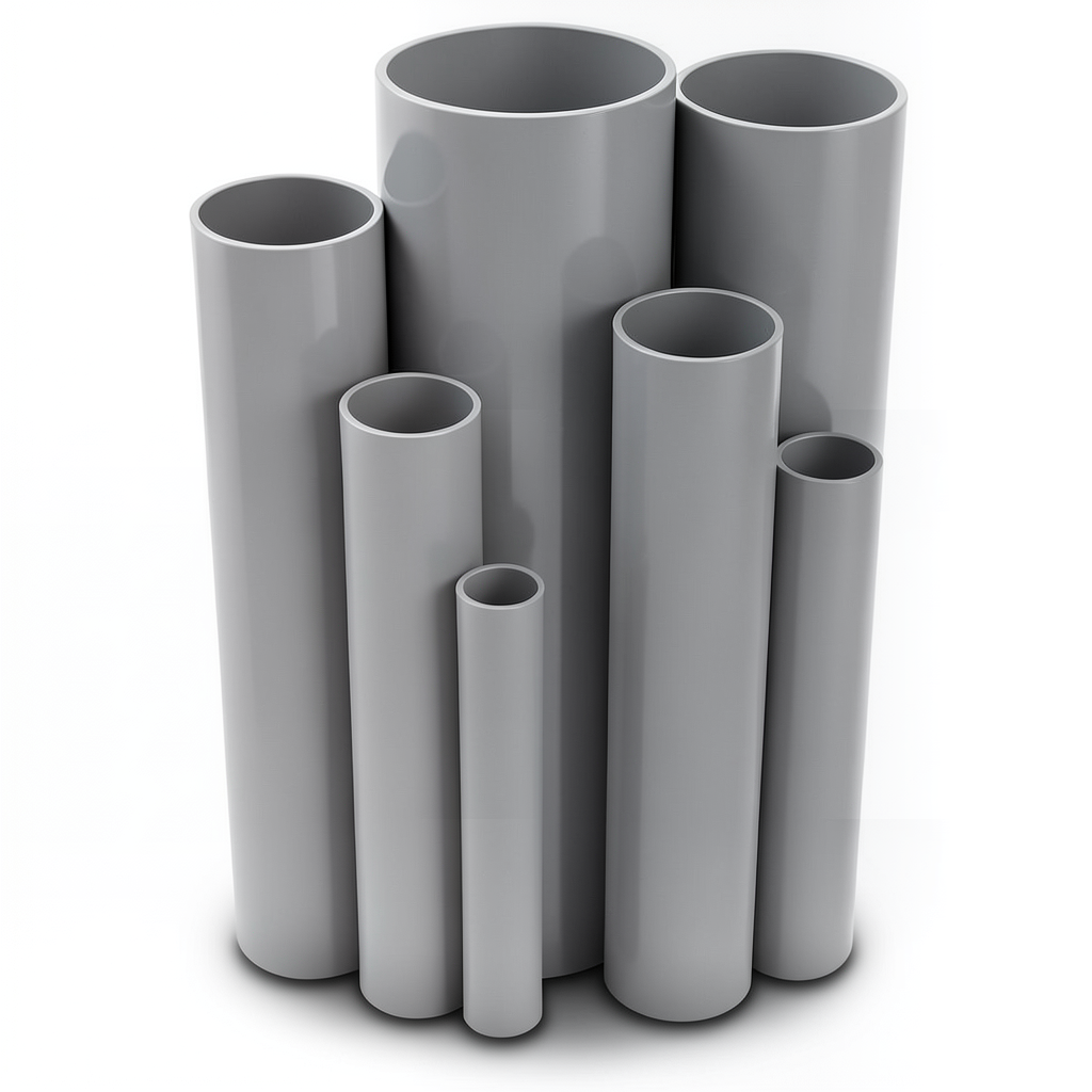 مواسير UPVC ضغط 8.6 بار مقاس 4 إنش سمك 3.51 مم لون رمادي