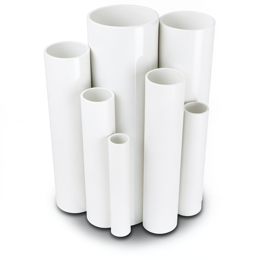 مواسير UPVC ضغط 11 بار مقاس 4 إنش سمك 4.39 مم لون أبيض
