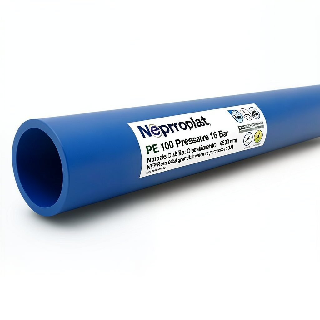 Neproplast HDPE Pipes PE 100 Pressure 16 Bar Outside Diameter 630 mm Thickness 57.2 mm Blue | NEPROPLAST