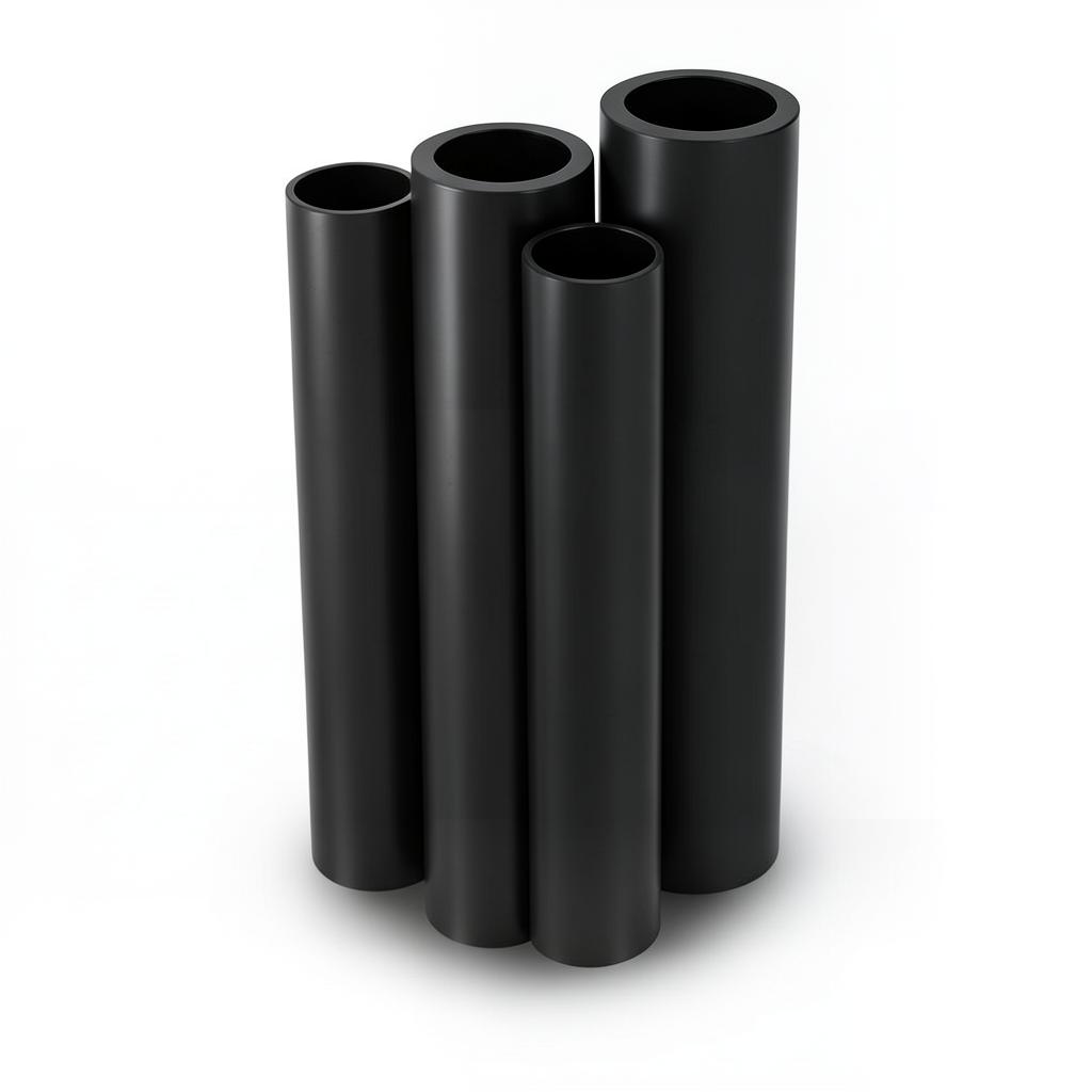HDPE Pipes PE 63 Pressure 4 Bar Outside Diameter 160 mm Thickness 6.2 mm Black