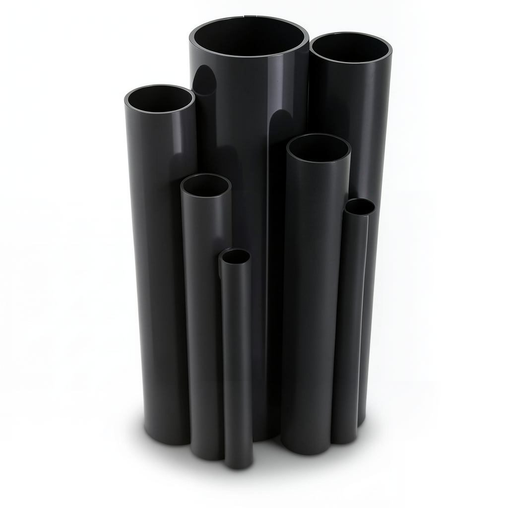 مواسير UPVC ضغط 11 بار مقاس 4 إنش سمك 4.39 مم لون اسود