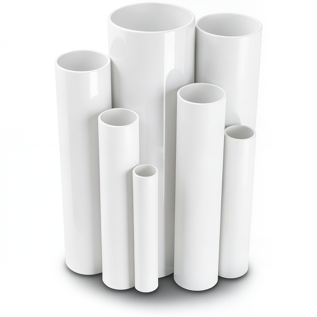 مواسير UPVC مقاس 4 إنش سمك 5.44 مم ضغط 13.8 بار لون أبيض