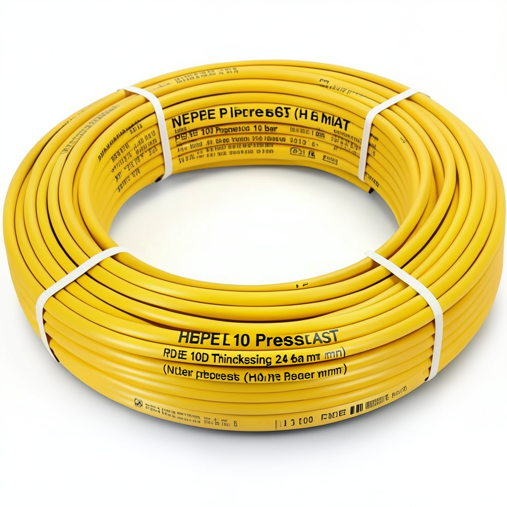 أنابيب HDPE PE 100 ضغط 10 بار قطر خارجي 40 مم سمك 2.4 مم لون أصفر | نيبروبلاست