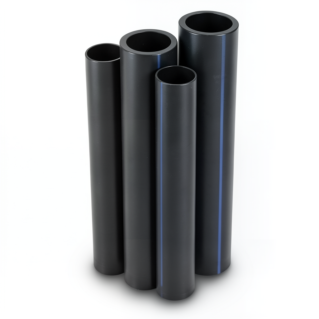 HDPE Pipes PE 63 Pressure 4 Bar 225 mm Diameter 8.6 mm Thickness Black