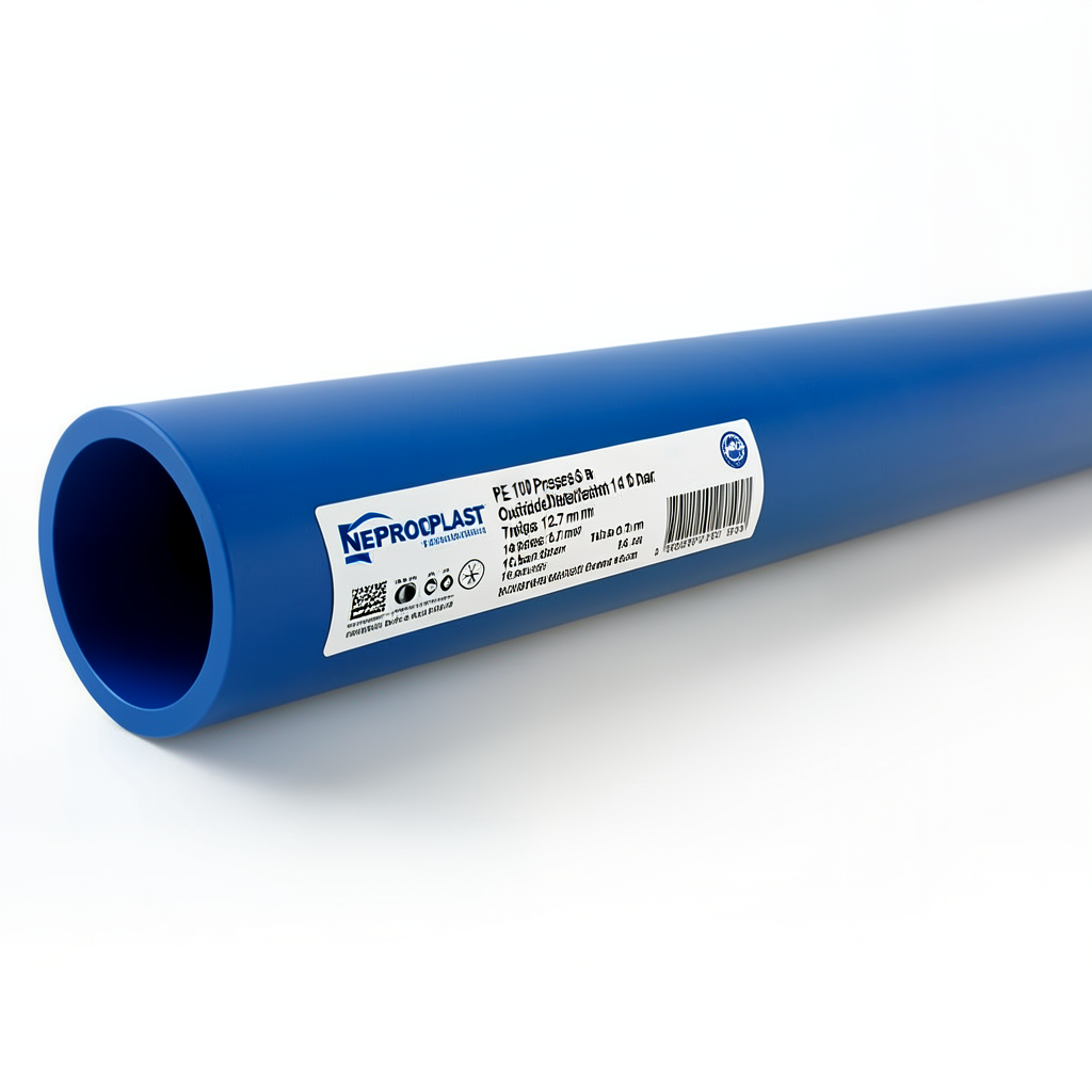مواسير HDPE PE 100 ضغط 16 بار قطر خارجي 140 مم سمك 12.7 مم لون أزرق | نيبروبلاست