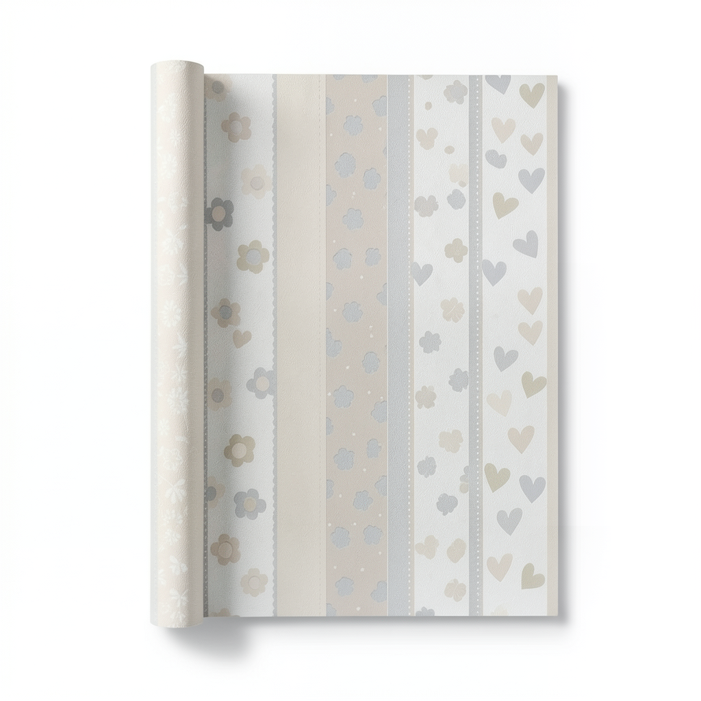 Youth and Children Wallpaper 10m x 0.53m Beige and Gray