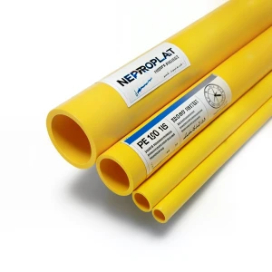 HDPE Pipes PE 100 Pressure 16 Bar 200 mm Diameter 18.2 mm Thickness Yellow | NEPROPLAST