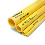 أنابيب HDPE PE 100 ضغط 16 بار قطر 200 مم سمك 18.2 مم لون أصفر | نيبروبلاست