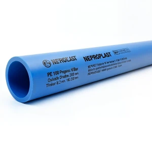 مواسير HDPE PE 100 ضغط 16 بار قطر خارجي 200 مم سمك 18.2 مم لون أزرق | نيبروبلاست