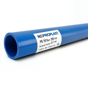 مواسير HDPE PE 100 ضغط 16 بار قطر خارجي 250 مم سمك 22.7 مم أزرق | نيبروبلاست